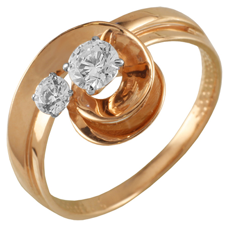 Кольцо, золото, фианит, 01-114368
